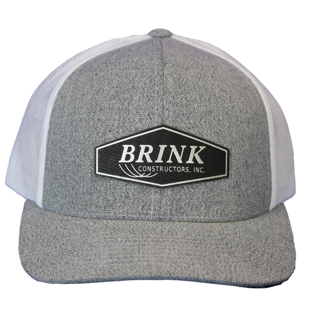 Grey w/Black Logo – White Mesh Snap Back - Brink Constructors